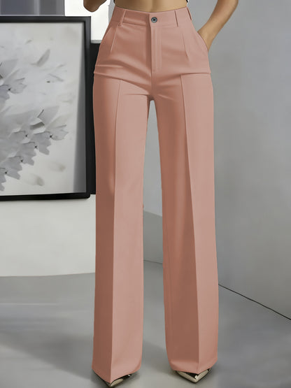 Pantaloni a vita alta con piega centrale