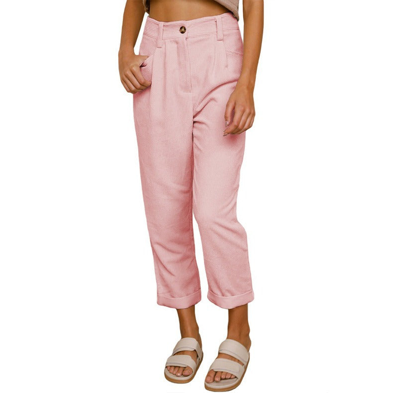 Pantaloni in velluto a coste con tasche