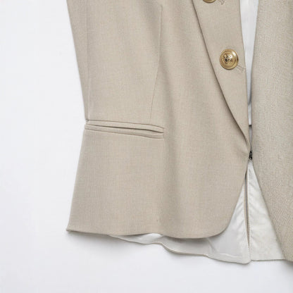Gilet beige con bottoni dorati - foto 3