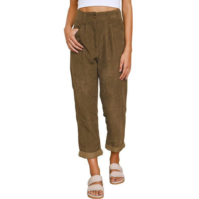 Pantaloni in velluto a coste con tasche