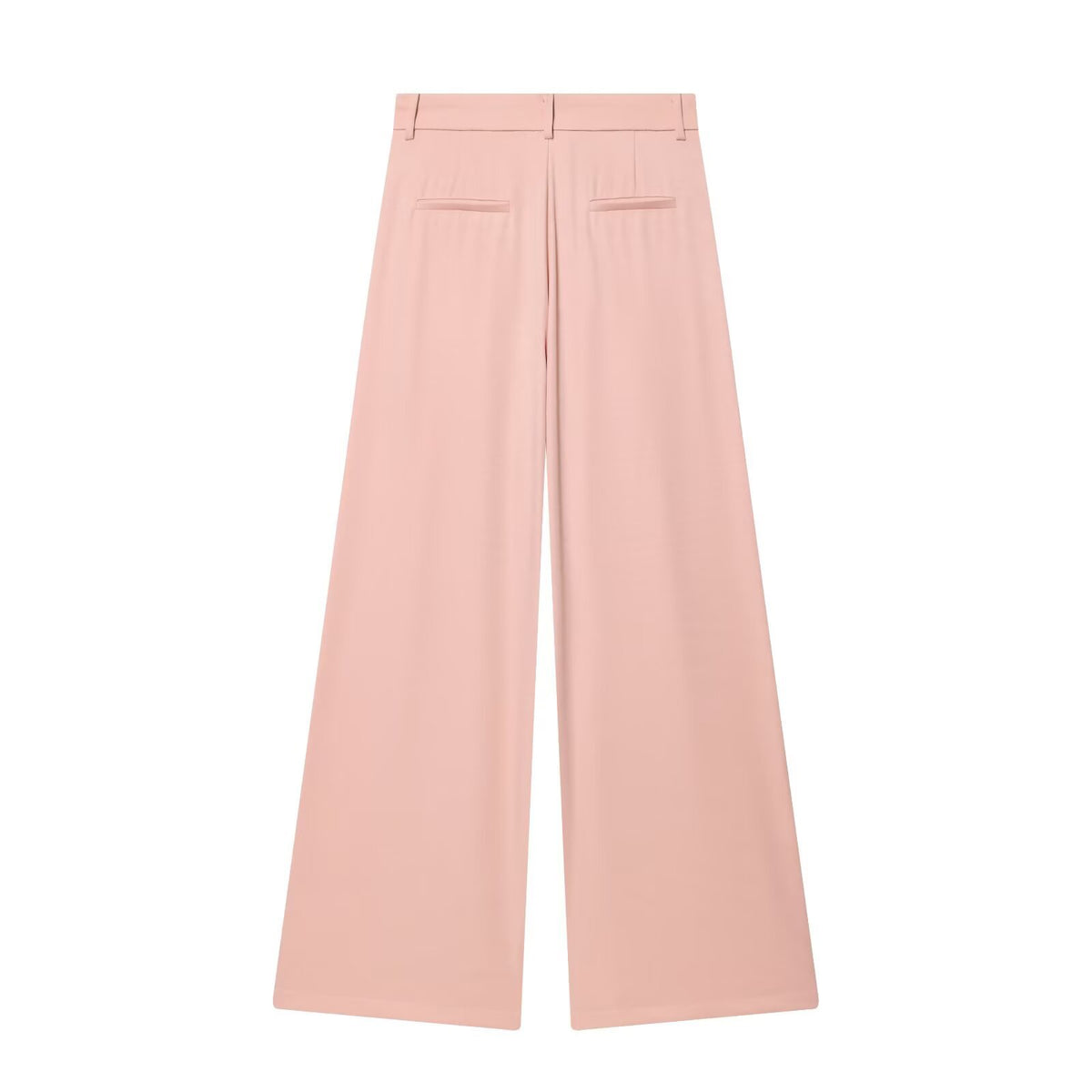 Pantaloni rosa a gamba ampia con pinces