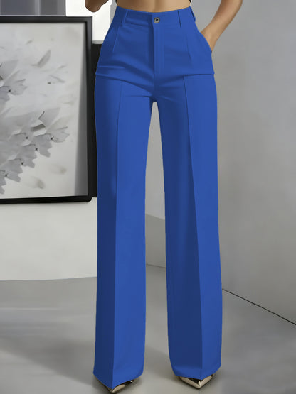 Pantaloni a vita alta con piega centrale