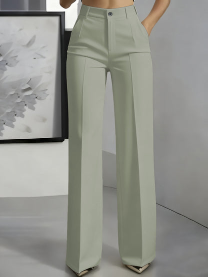 Pantaloni a vita alta con piega centrale