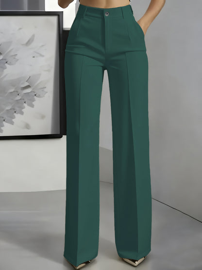 Pantaloni a vita alta con piega centrale
