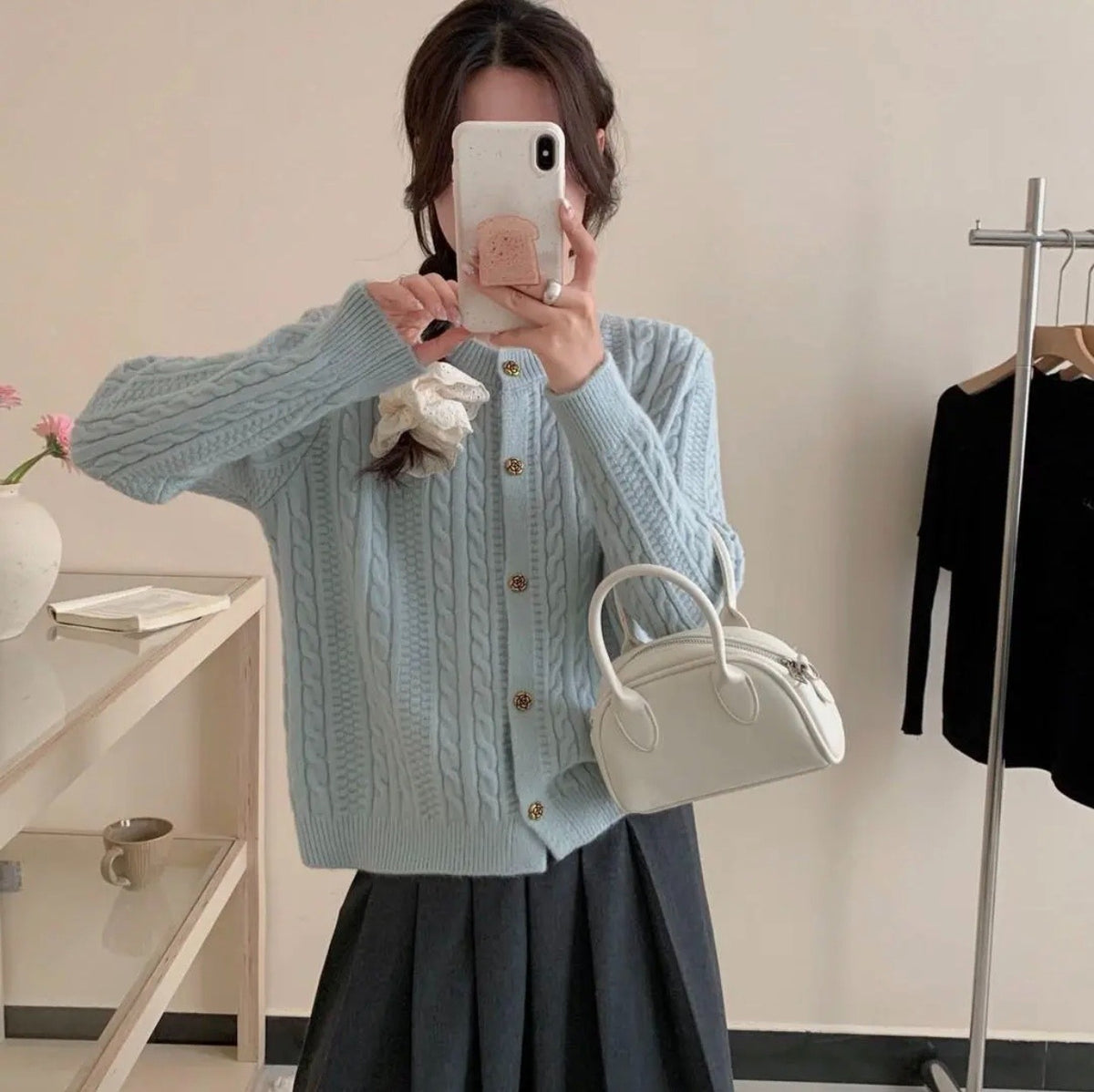 Cardigan a trecce dalla linea ampia