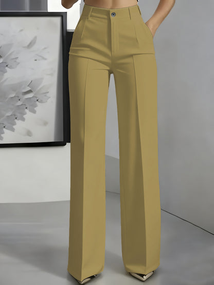 Pantaloni a vita alta con piega centrale