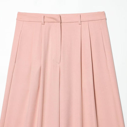 Pantaloni rosa a gamba ampia con pinces