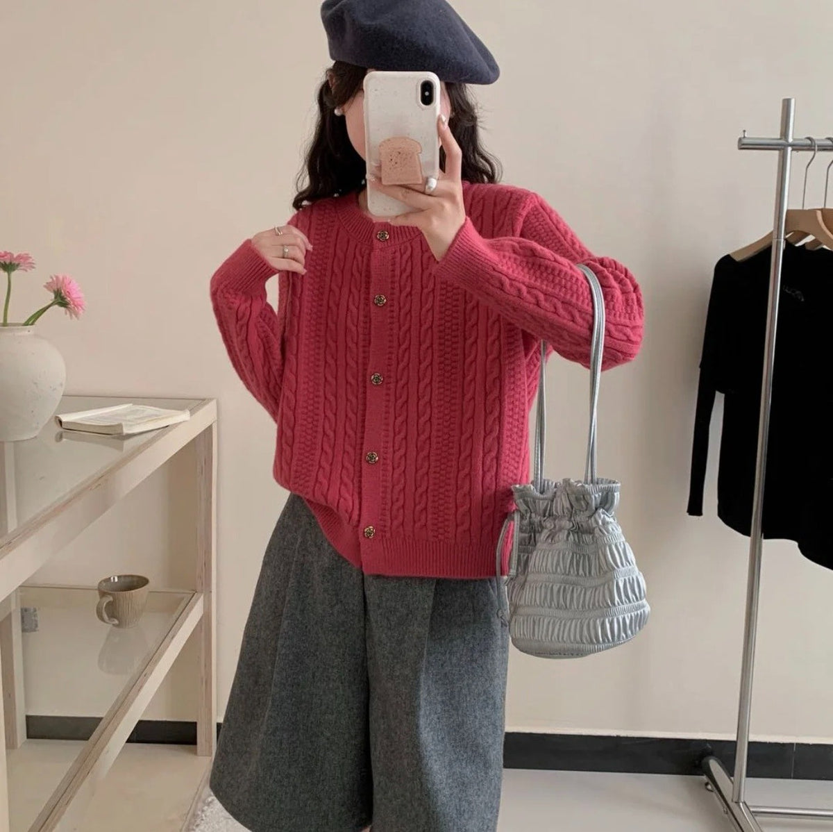 Cardigan a trecce dalla linea ampia
