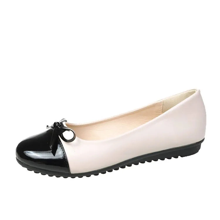Ballerine con fiocco e punta a contrasto