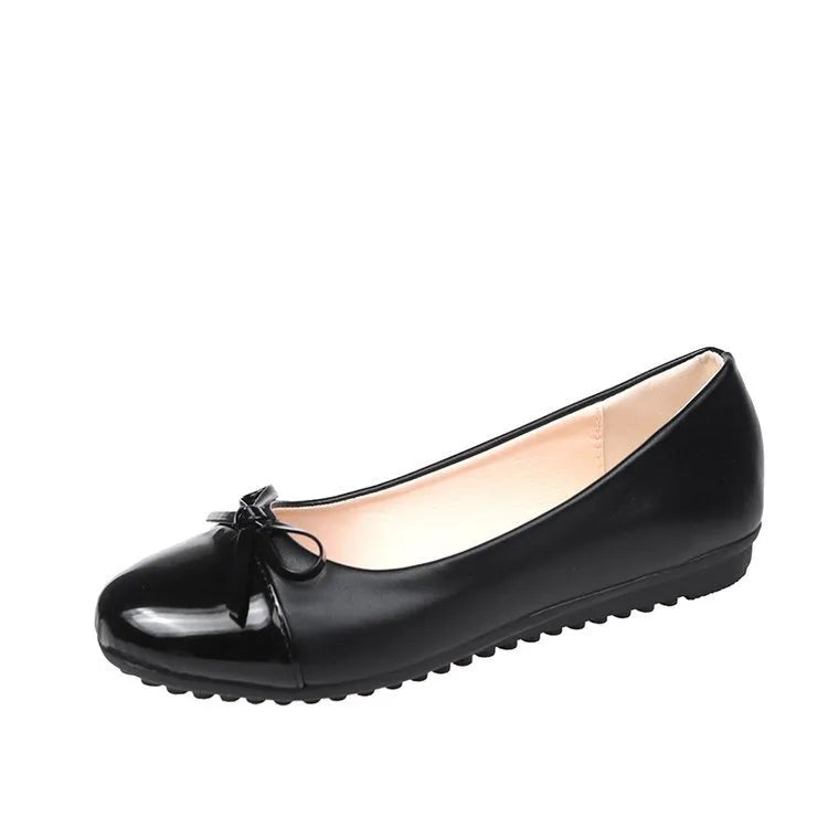Ballerine con fiocco e punta a contrasto