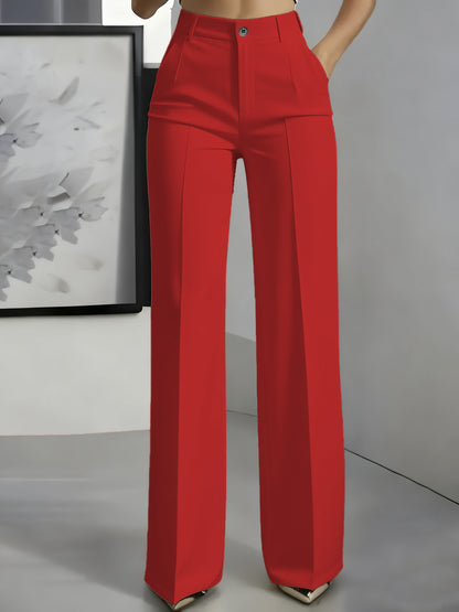 Pantaloni a vita alta con piega centrale