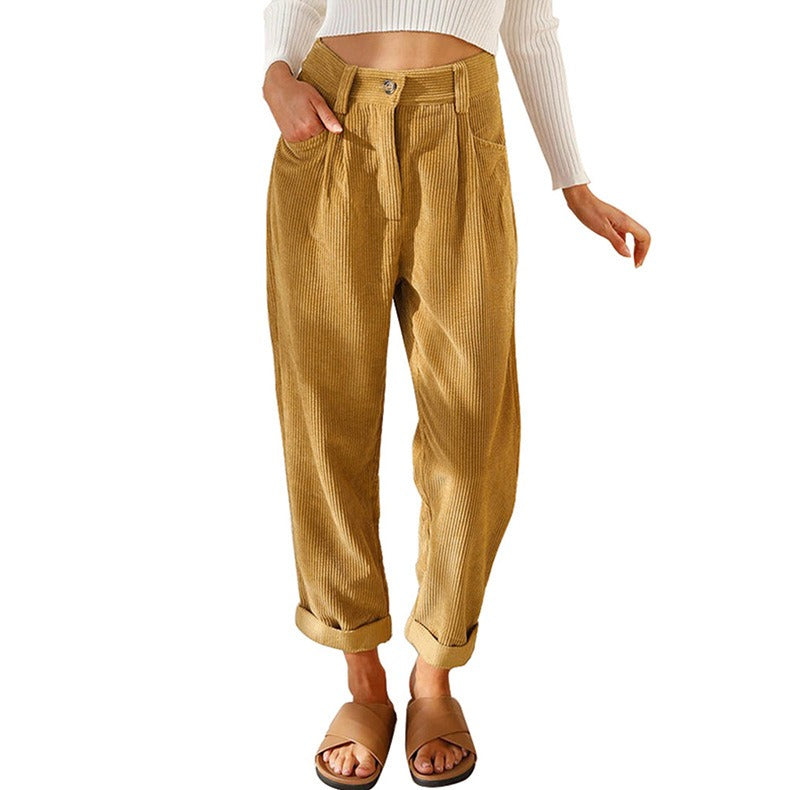Pantaloni in velluto a coste con tasche