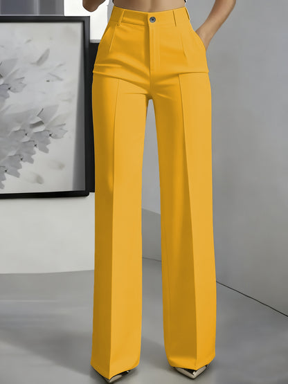 Pantaloni a vita alta con piega centrale