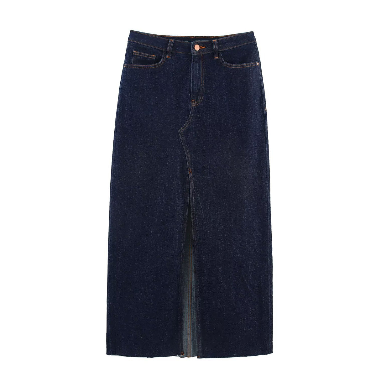 Gonna midi in denim dalla linea dritta