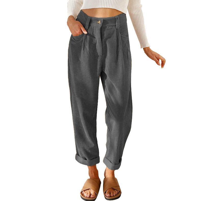 Pantaloni in velluto a coste con tasche