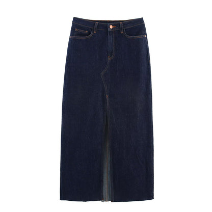 Gonna midi in denim dalla linea dritta