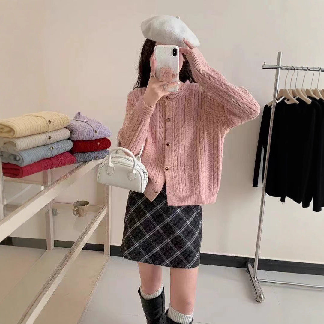 Cardigan a trecce dalla linea ampia