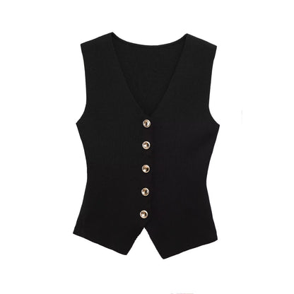 Gilet in maglia con scollo a V
