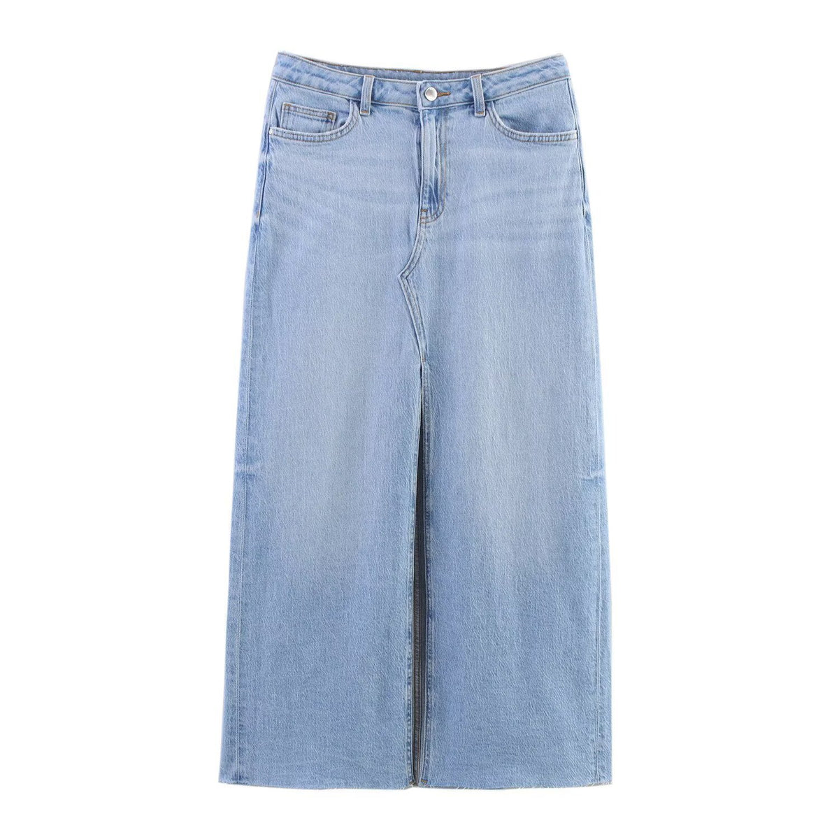 Gonna midi in denim dalla linea dritta