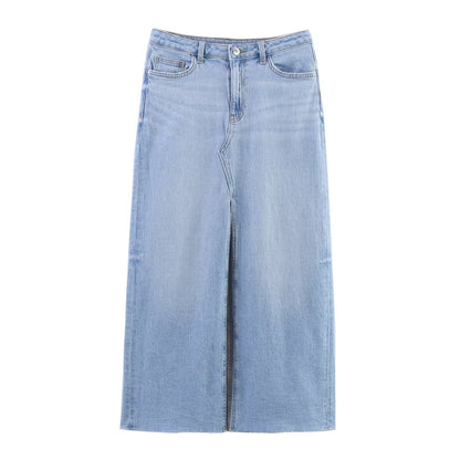 Gonna midi in denim dalla linea dritta