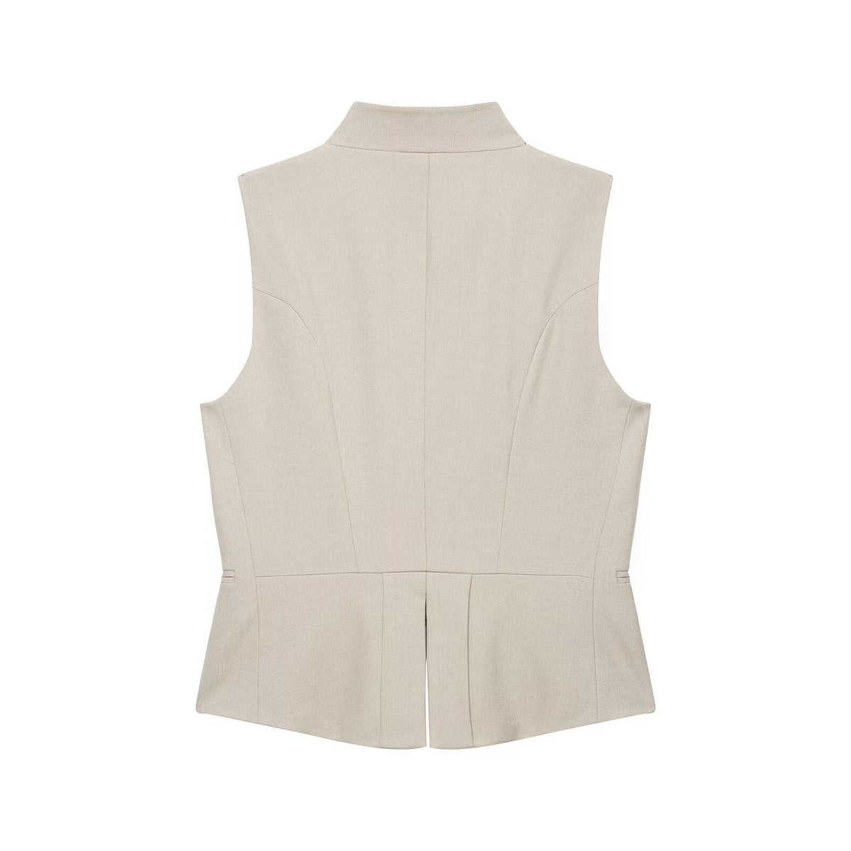 Gilet beige con bottoni dorati - foto 4