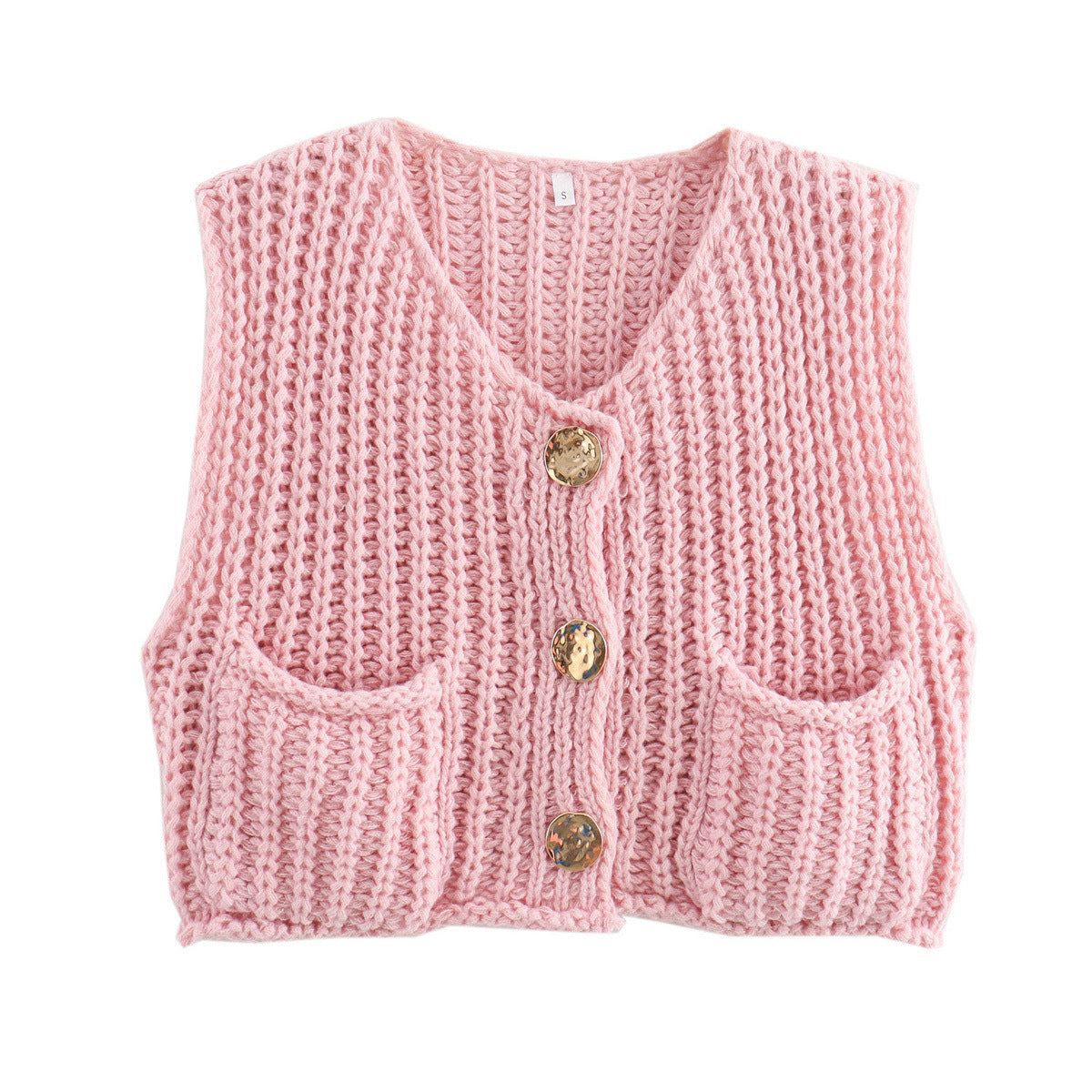 Gilet in maglia con bottoni e tasche