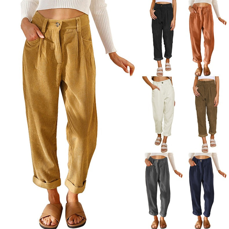 Pantaloni in velluto a coste con tasche