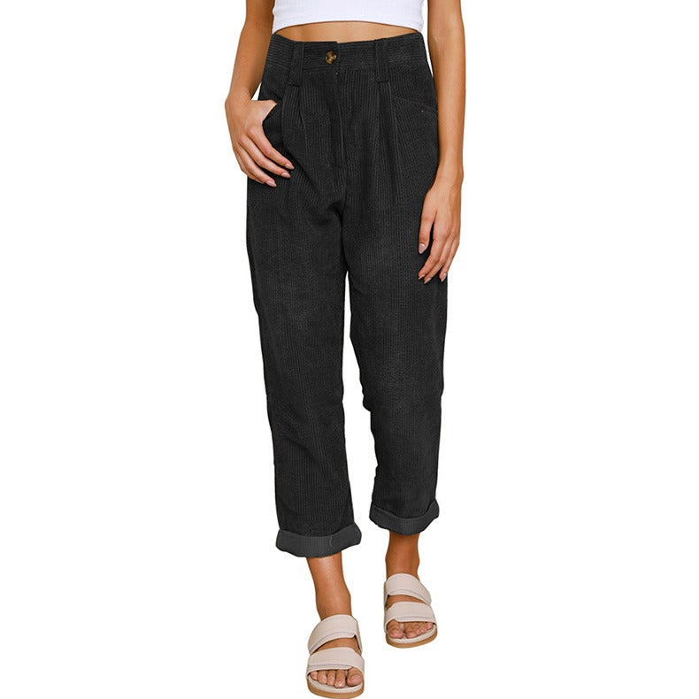 Pantaloni in velluto a coste con tasche