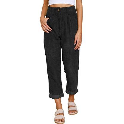 Pantaloni in velluto a coste con tasche