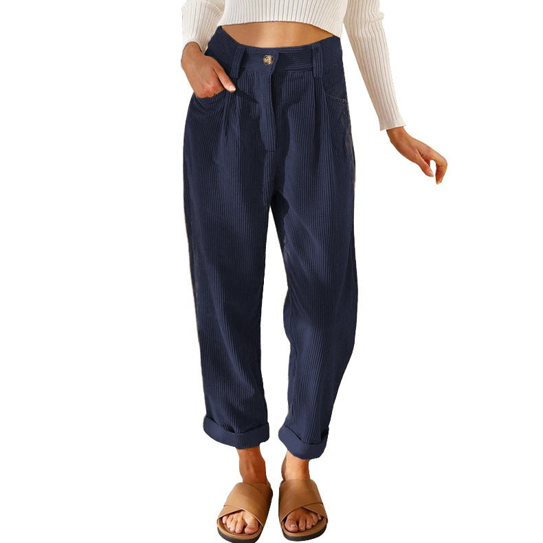 Pantaloni in velluto a coste con tasche