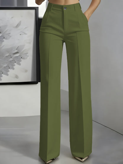 Pantaloni a vita alta con piega centrale