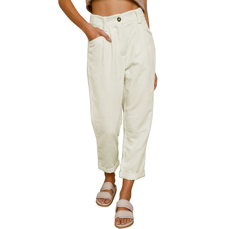 Pantaloni in velluto a coste con tasche