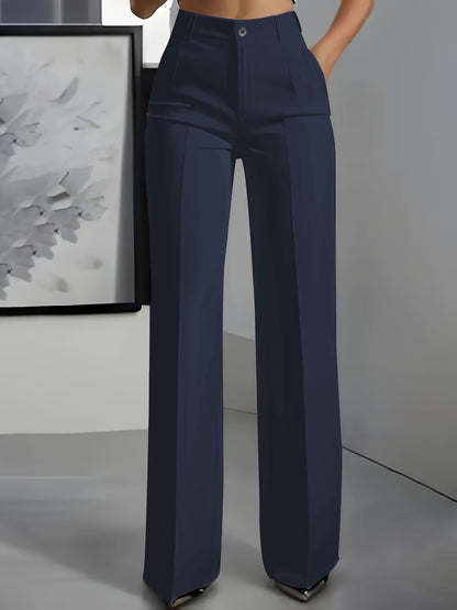 Pantaloni a vita alta con piega centrale