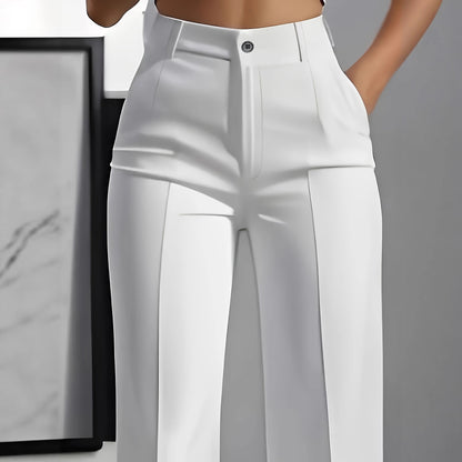 Pantaloni a vita alta con piega centrale