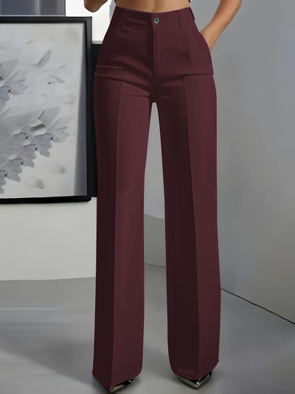 Pantaloni a vita alta con piega centrale