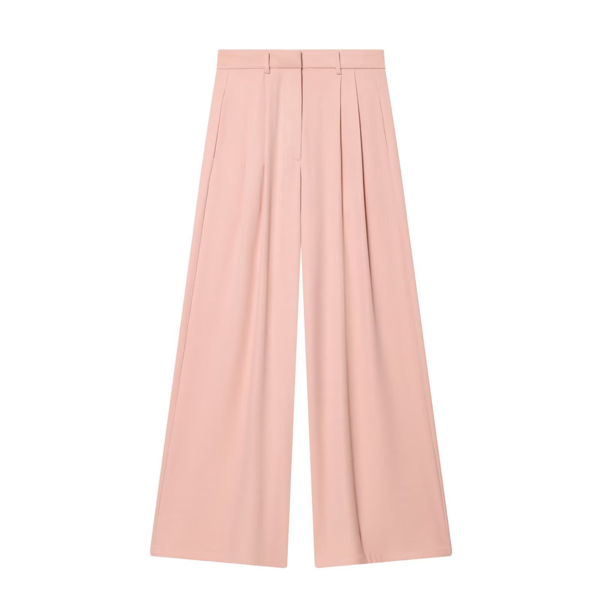 Pantaloni rosa a gamba ampia con pinces — Rosa