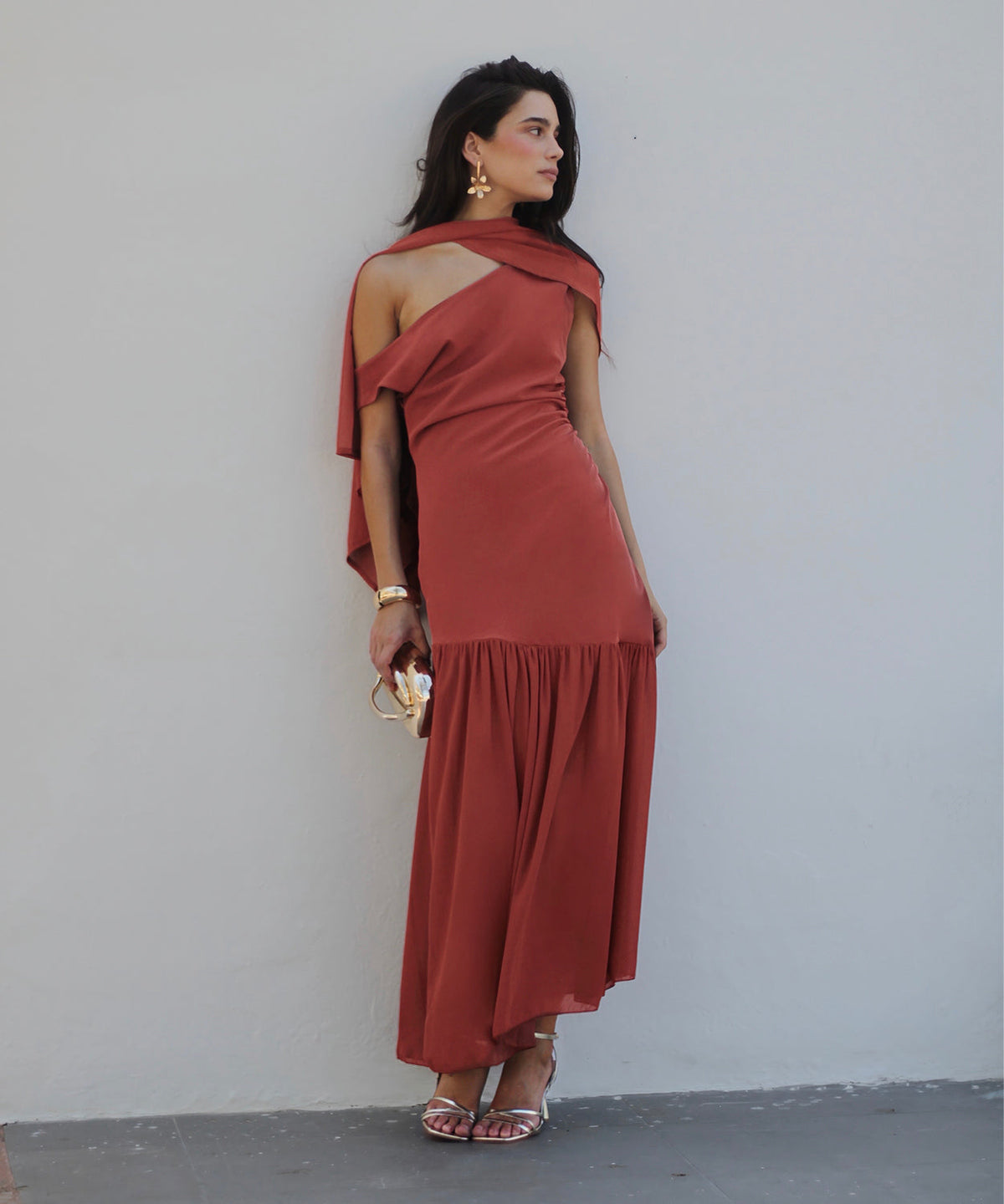 Abito midi drappeggiato — vista 2