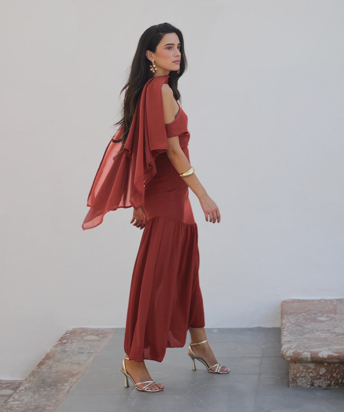 Abito midi drappeggiato — vista 4
