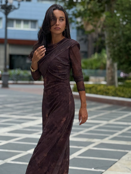 Abito lungo in tulle incrociato — vista 2