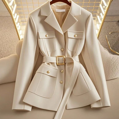 Blazer con cintura e tasche — vista completa