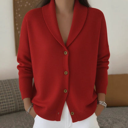 Cardigan morbido con collo ampio — dettaglio e colore 1
