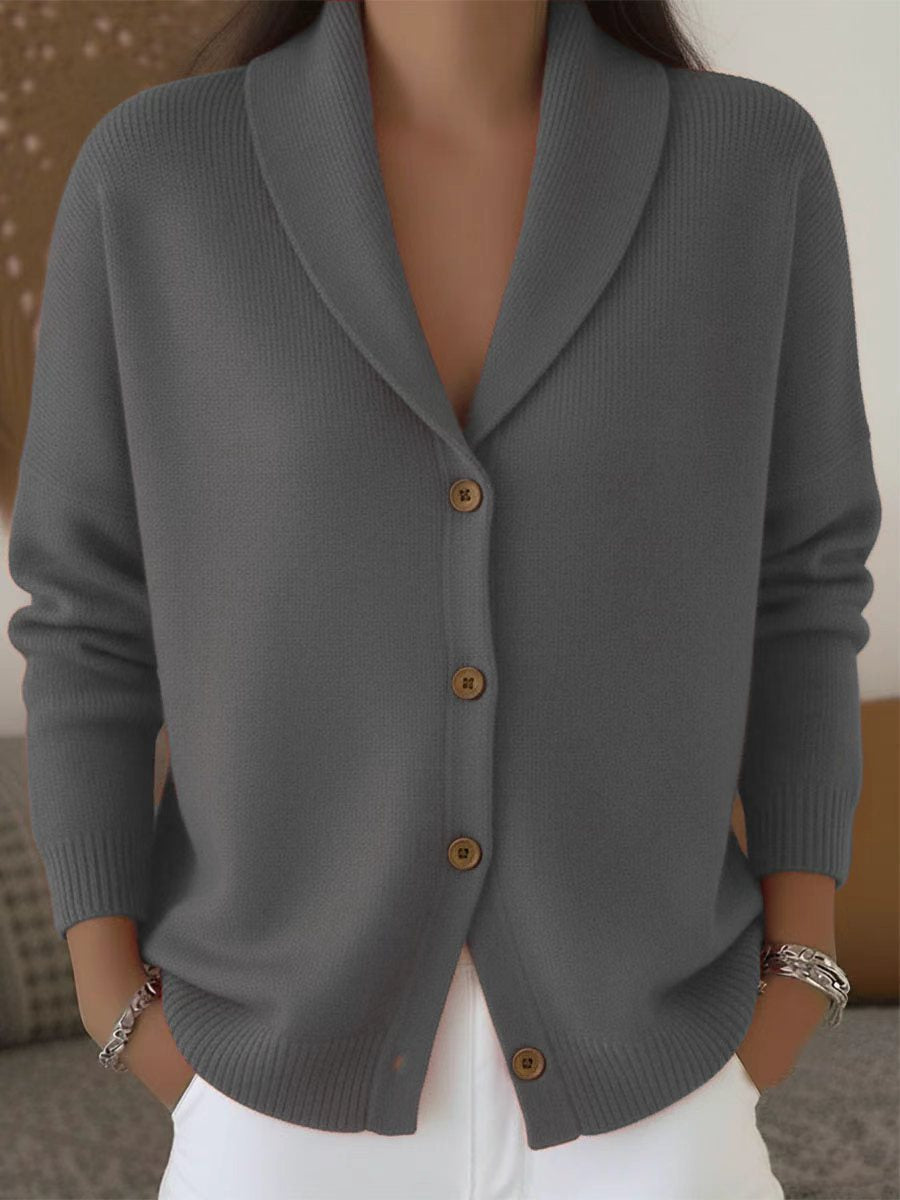 Cardigan morbido con collo ampio — dettaglio e colore 11