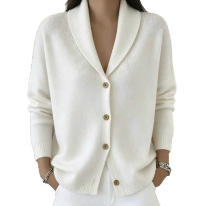 Cardigan morbido con collo ampio — dettaglio e colore 4