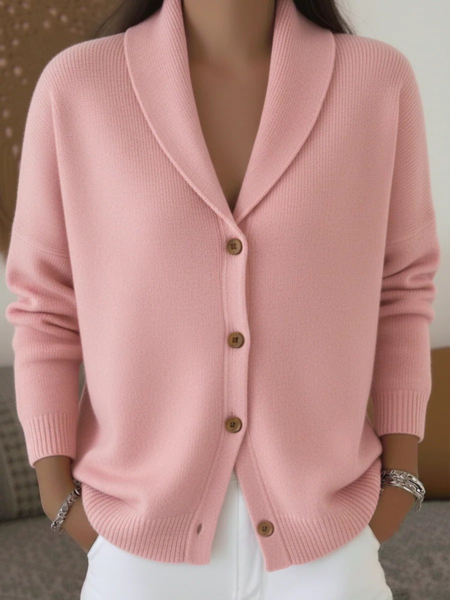 Cardigan morbido con collo ampio — dettaglio e colore 5