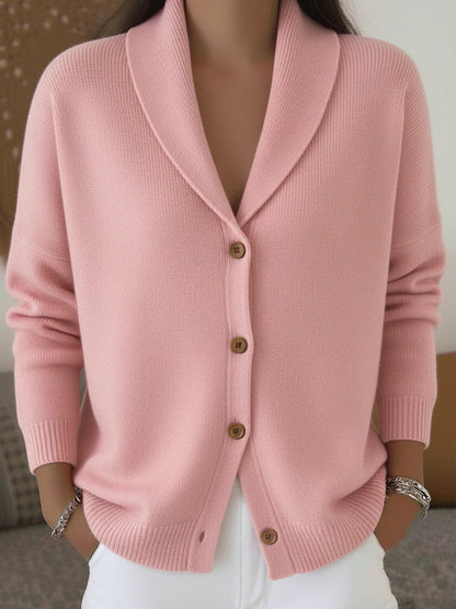 Cardigan morbido con collo ampio — dettaglio e colore 5