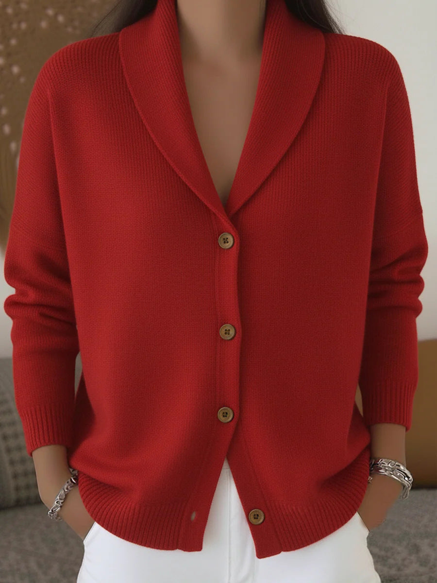 Cardigan morbido con collo ampio — dettaglio e colore 6