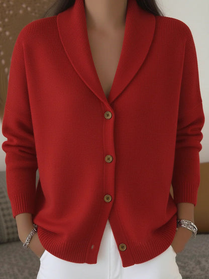 Cardigan morbido con collo ampio — dettaglio e colore 6