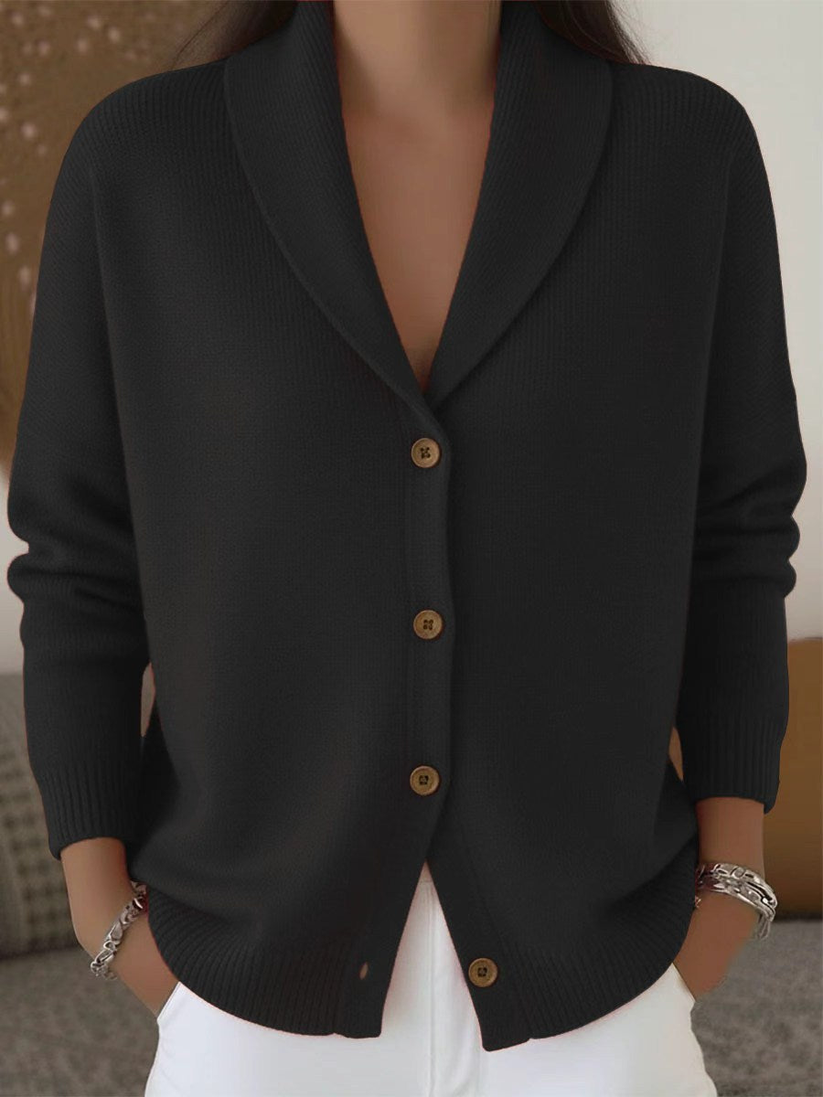 Cardigan morbido con collo ampio — dettaglio e colore 7