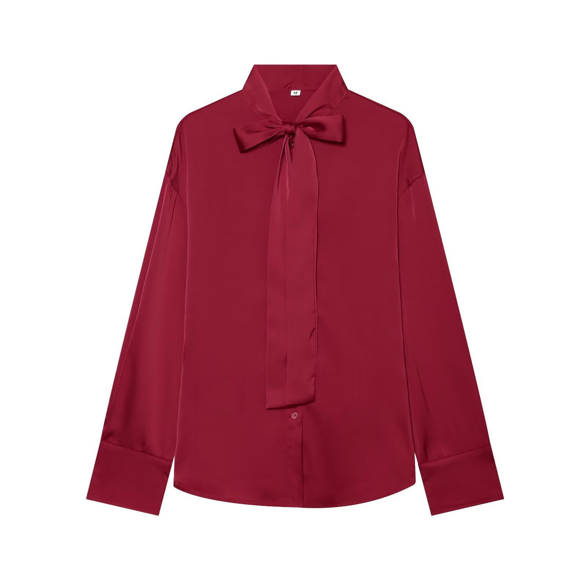 Camicia satinata con fiocco — dettaglio e colore 1